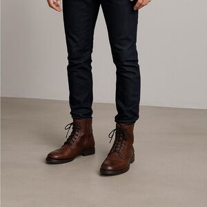 John Varvatos Brown Leather Boots